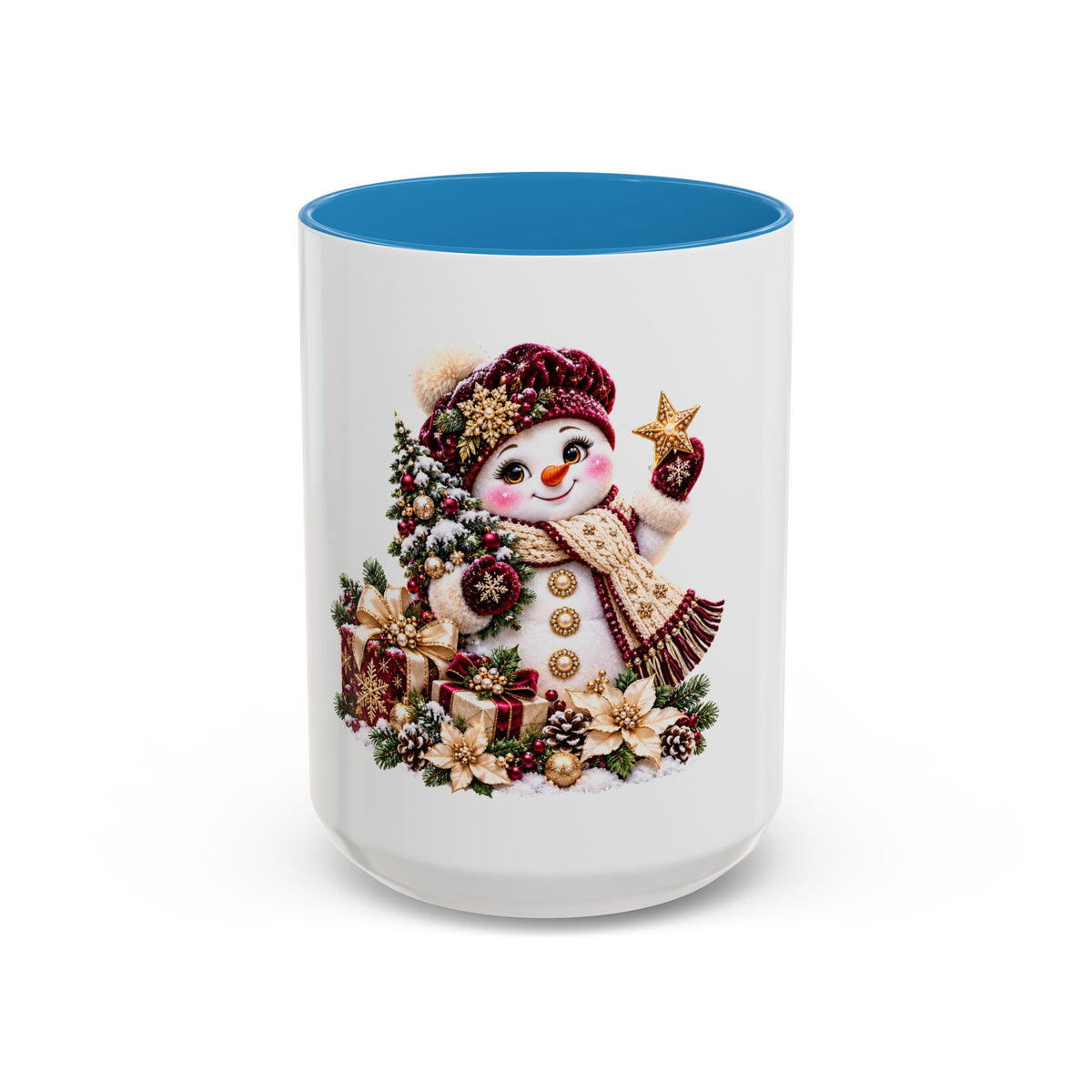 Christmas Snowman Coffee Mug — Festive Holiday Accent Mug (11/15oz)