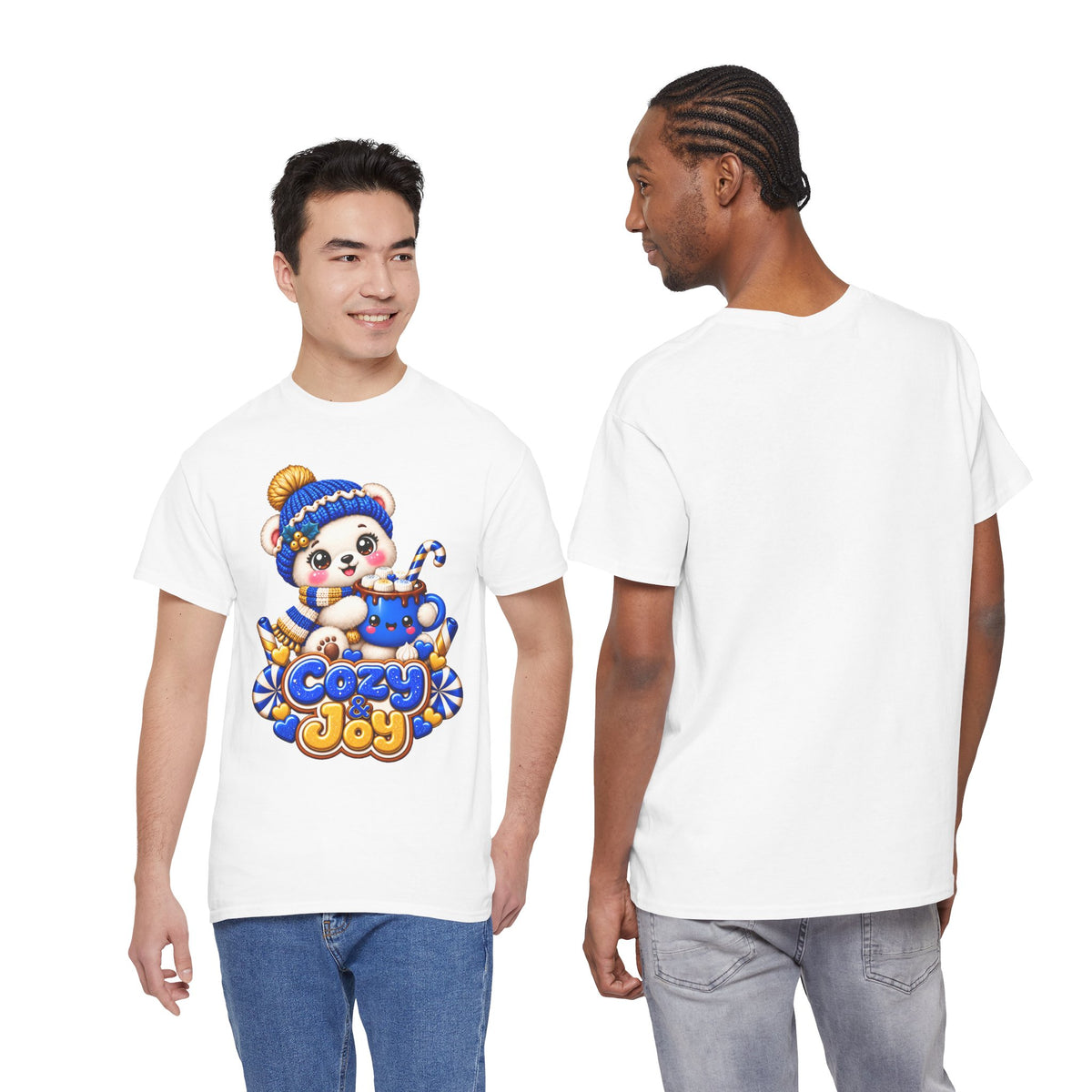 Cozy Joy Bear Tee | Cute Winter Bear with Hot Cocoa