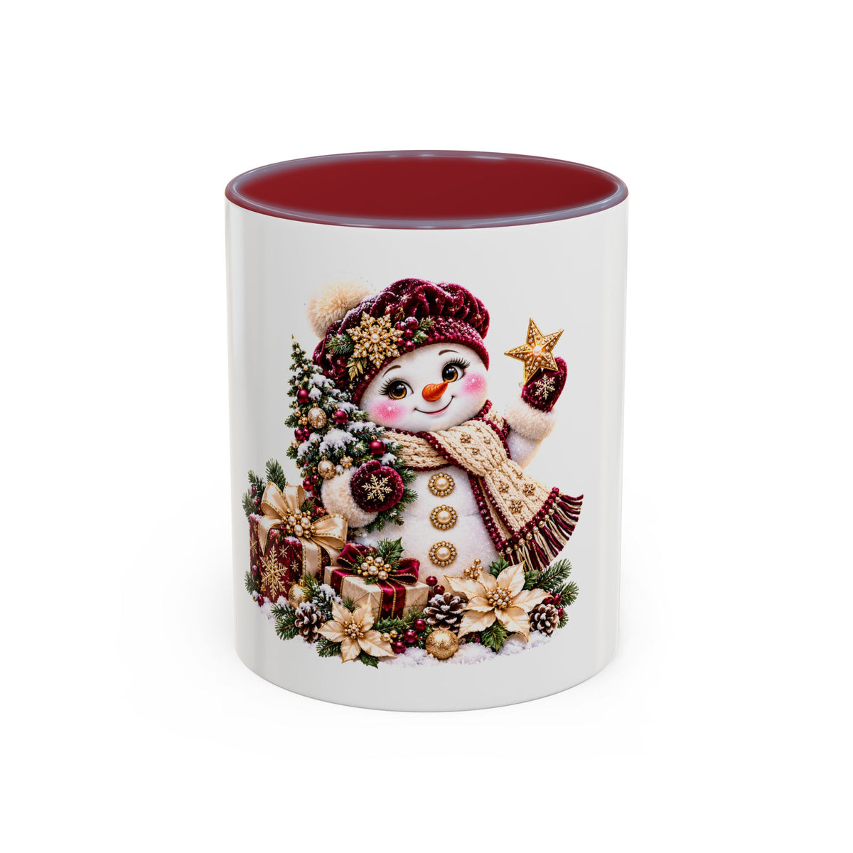 Christmas Snowman Coffee Mug — Festive Holiday Accent Mug (11/15oz)