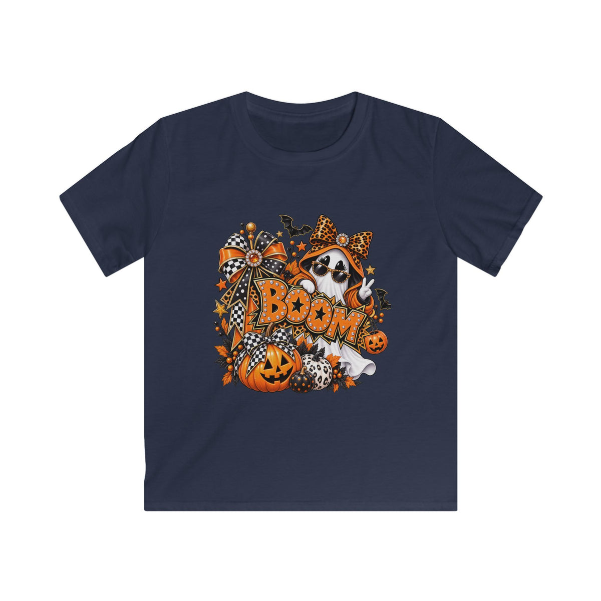 Halloween Ghost & Pumpkin T-Shirt, Spooky Cute Graphic Tee