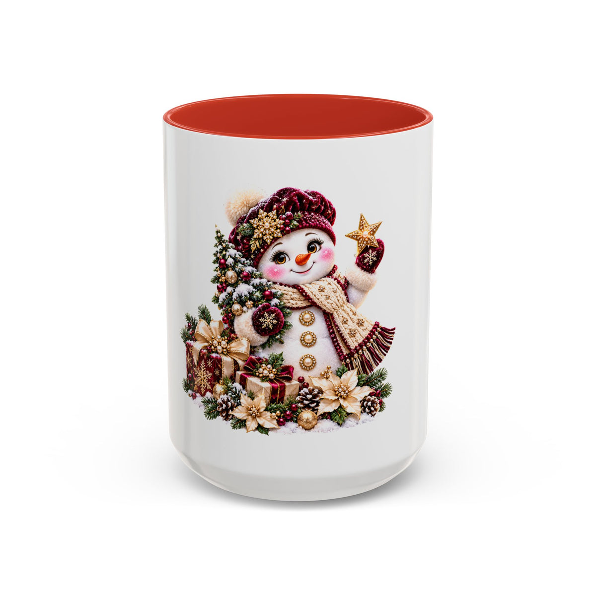 Christmas Snowman Coffee Mug — Festive Holiday Accent Mug (11/15oz)