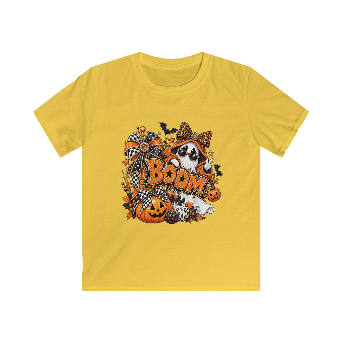 Halloween Ghost & Pumpkin T-Shirt, Spooky Cute Graphic Tee