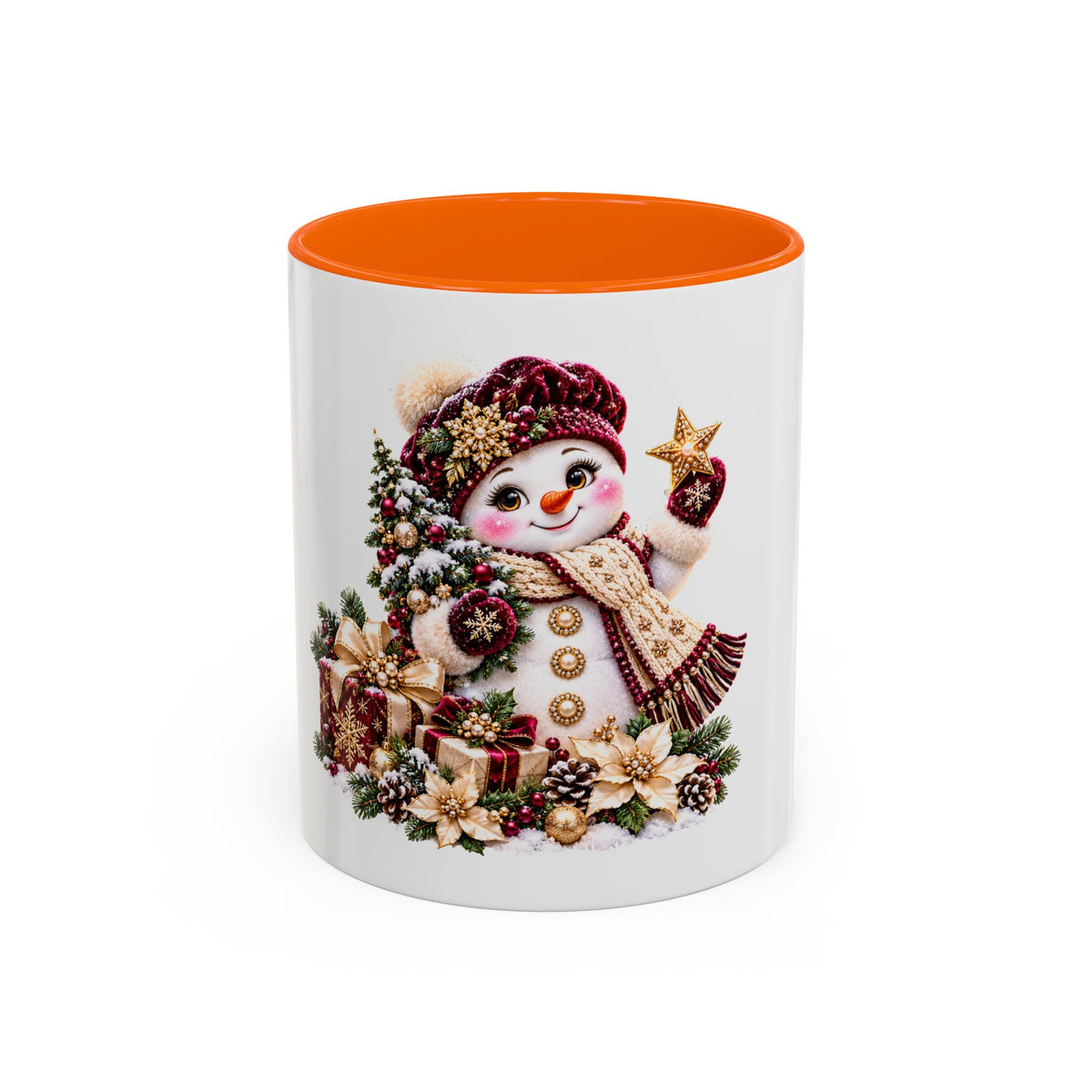 Christmas Snowman Coffee Mug — Festive Holiday Accent Mug (11/15oz)