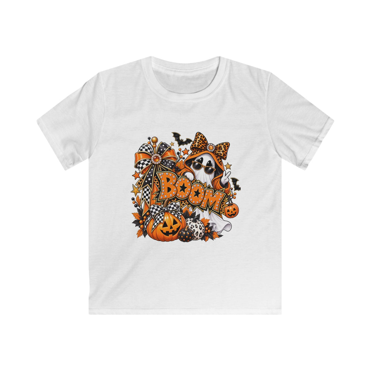 Halloween Ghost & Pumpkin T-Shirt, Spooky Cute Graphic Tee