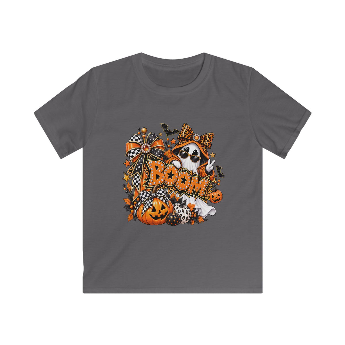 Halloween Ghost & Pumpkin T-Shirt, Spooky Cute Graphic Tee
