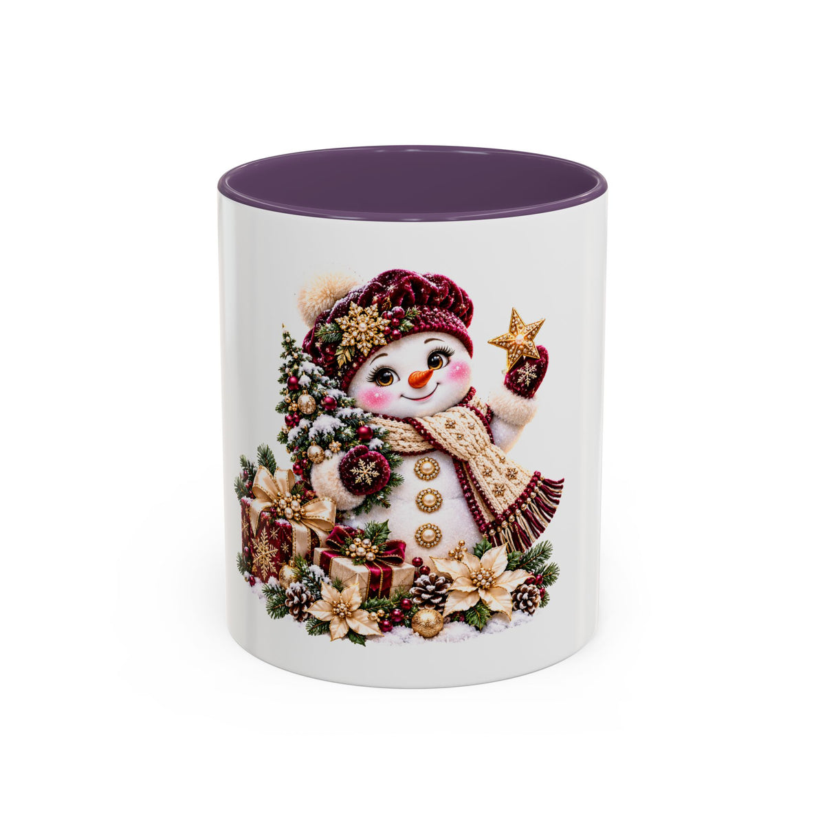 Christmas Snowman Coffee Mug — Festive Holiday Accent Mug (11/15oz)