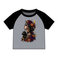 Copy of Women’s Calavera Cat Raglan Baby Tee, Gothic Floral Sugar Skull Shirt,