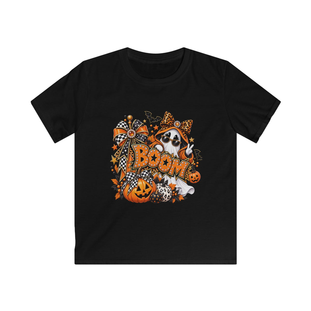 Halloween Ghost & Pumpkin T-Shirt, Spooky Cute Graphic Tee