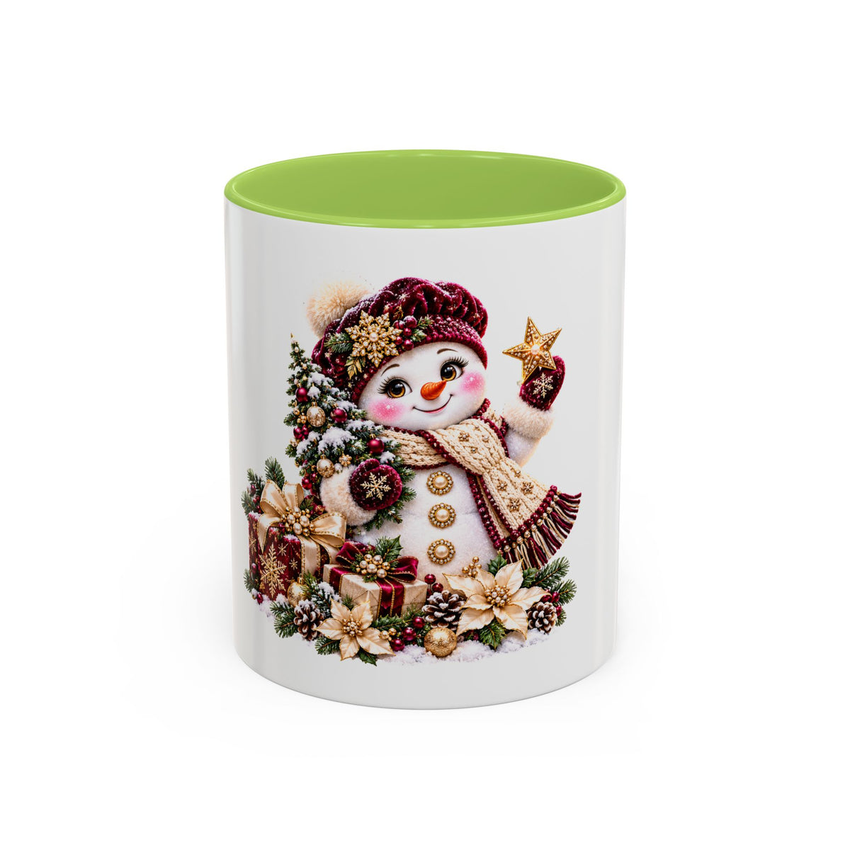 Christmas Snowman Coffee Mug — Festive Holiday Accent Mug (11/15oz)