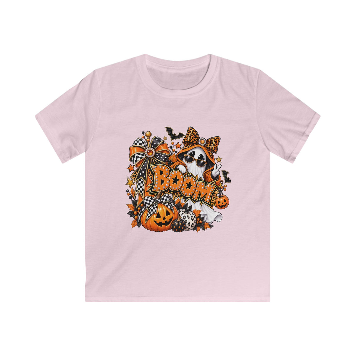 Halloween Ghost & Pumpkin T-Shirt, Spooky Cute Graphic Tee