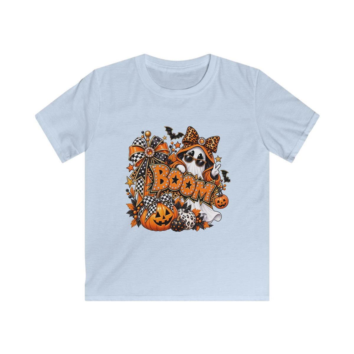 Halloween Ghost & Pumpkin T-Shirt, Spooky Cute Graphic Tee