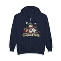 Winter Cheers Snowman Zip Hoodie | Holiday Drinking Wine Design