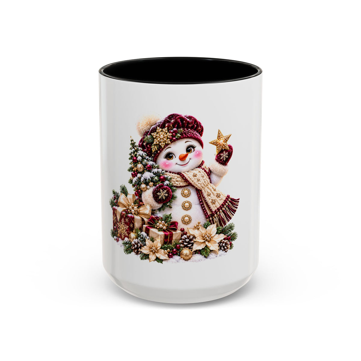 Christmas Snowman Coffee Mug — Festive Holiday Accent Mug (11/15oz)