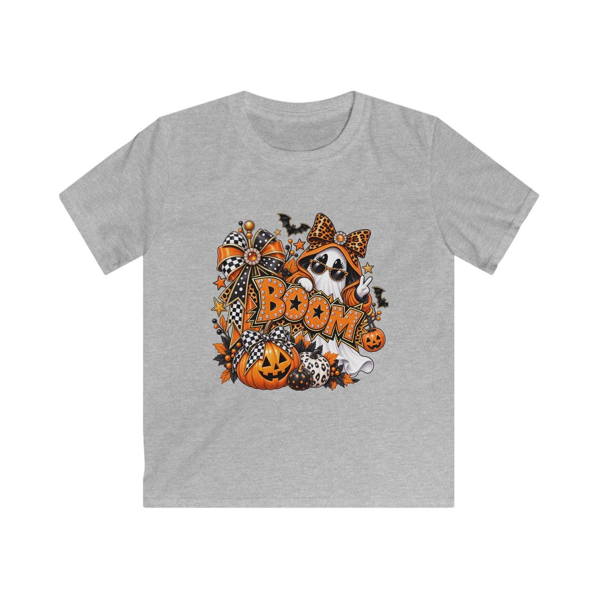 Halloween Ghost & Pumpkin T-Shirt, Spooky Cute Graphic Tee