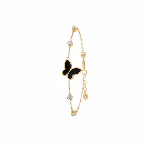 Mockup bracelet papillon acier doré